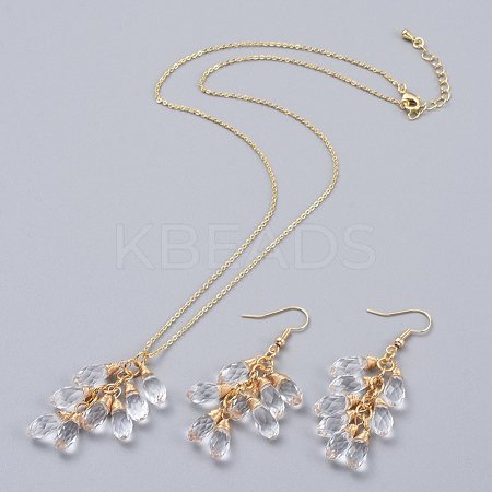 Pendants Necklaces and Dangle Earrings Jewelry Sets SJEW-JS01085-1