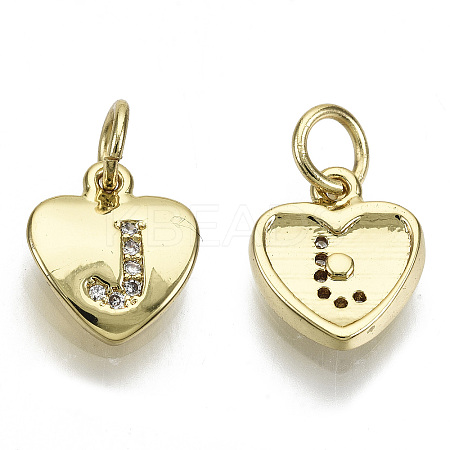Brass Micro Pave Clear Cubic Zirconia Charms LS-KK-N227-34J-NF-1