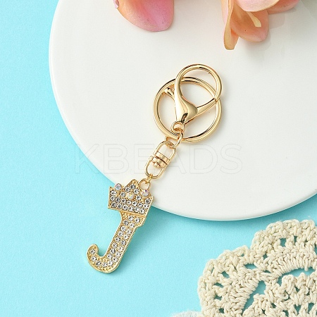 Golden Alloy Rhinestone Keychain KEYC-YW00105-10-1