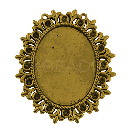 Tibetan Style Cabochon Settings  for Cabochon & Rhinestone LS-TIBEP-554-AG-FF-1