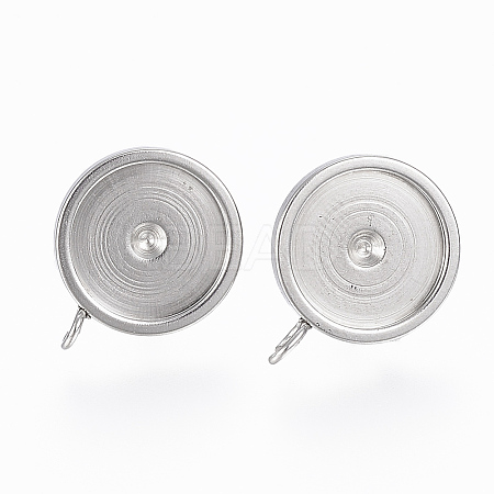 Non-Tarnish 201 Stainless Steel Stud Earring Settings LS-STAS-G179-41P-10mm-1
