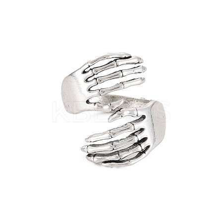 Hand Hug Open Cuff Ring RJEW-S038-219-1