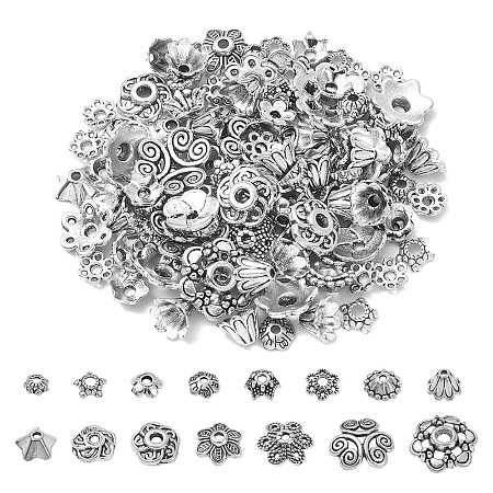 30G Tibetan Style Alloy Flower Bead Caps Sets TIBE-YW0001-30-1