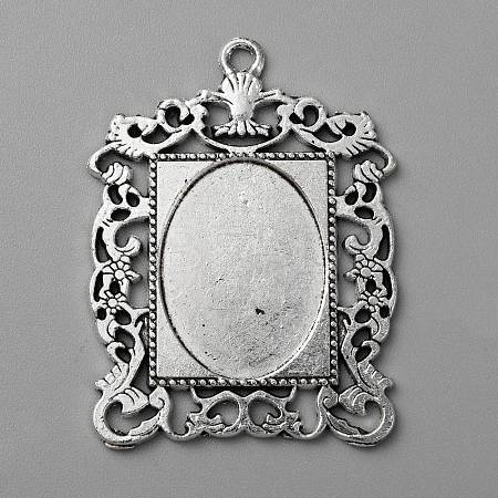 Tibetan Style Alloy Pendant Cabochon Settings FIND-WH0152-391AS-1