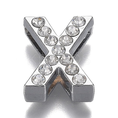 Alloy Letter Slide Charms RB-F034-01X-P-RS-1