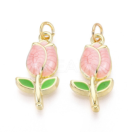 Brass Enamel Pendants KK-N268-85G-1