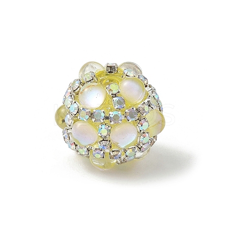 Sparkling Acrylic Encrusted Round Beads CLAY-NH0003-03S-06-1