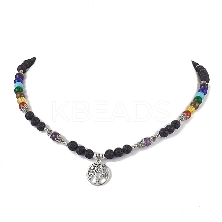 Chakra Gemstone Necklaces NJEW-JN04915-1