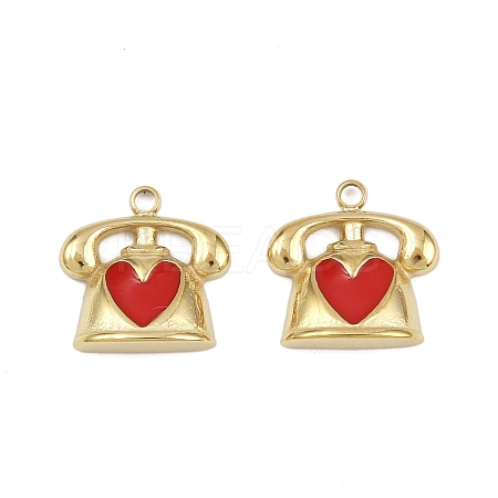 304 Stainless Steel Enamel Pendants STAS-P415-12G-1
