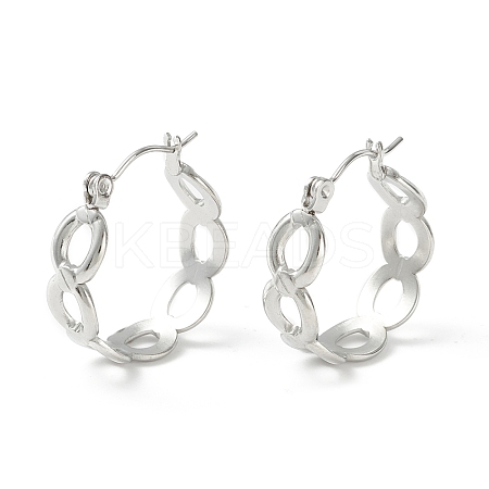 Non-Tarnish 304 Stainless Steel Oval Link Chunky Hoop Earrings for Women EJEW-P197-06P-1