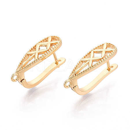 Brass Hoop Earring Findings KK-N267-30G-1