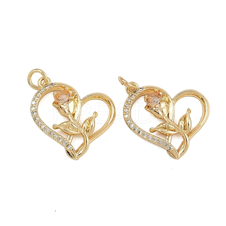 Brass Micro Pave Cubic Zirconia Pendants ZIRC-I367-08G-1