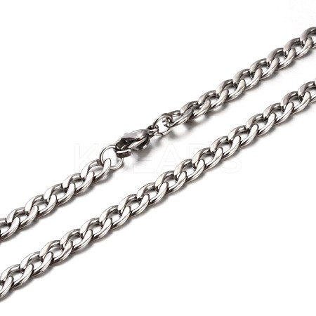 Tarnish Resistant New Nice 304 Stainless Steel Curb Chain Necklaces NJEW-P047-24-1
