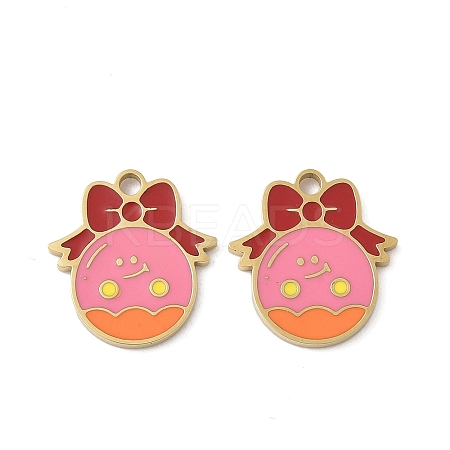 Christmas 304 Stainless Steel Enamel Pendants STAS-Z093-08Q-G-1