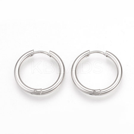 Tarnish Resistant 201 Stainless Steel Huggie Hoop Earrings LS-MAK-R021-19mm-1