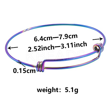 Adjustable Expandable 304 Stainless Steel Bangles for Women LF8059-5-1