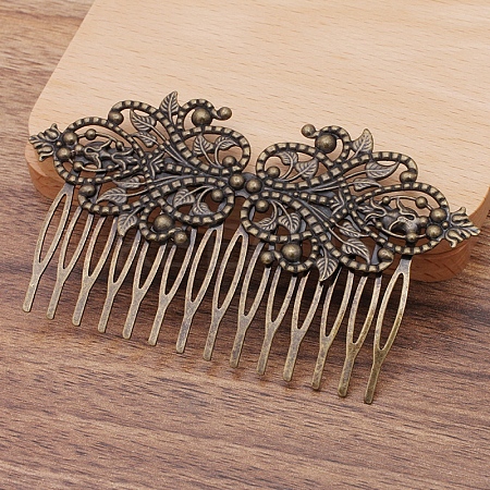 Flower Brass Hair Comb Findings PW-WG1405E-01-1
