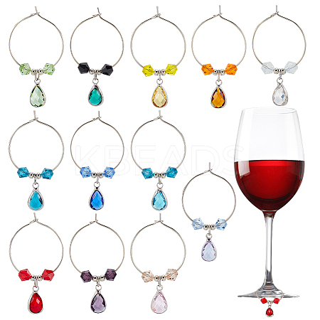 12Pcs Wine Glass Charms Sets AJEW-GA00010-1