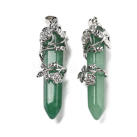 Natural Green Aventurine Big Pointed Pendants G-A172-16M-1