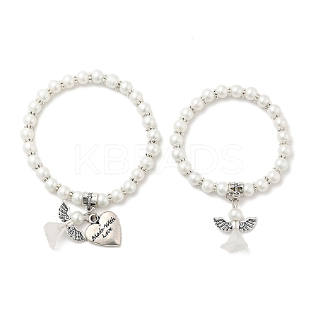 Lovely Wedding Dress Angel Jewelry Sets for Mother and Daughter X-BJEW-JB00728-19-1