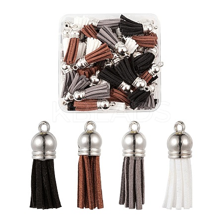 60Pcs 4 Colors Faux Suede Tassel Pendant Decorations FIND-LS0001-04D-1