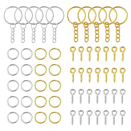 20Pcs 2 Colors Iron Split Key Rings PALLOY-CJ0002-65-1
