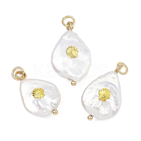 Baroque Natural Keshi Pearl Pendants PALLOY-JF05275-1