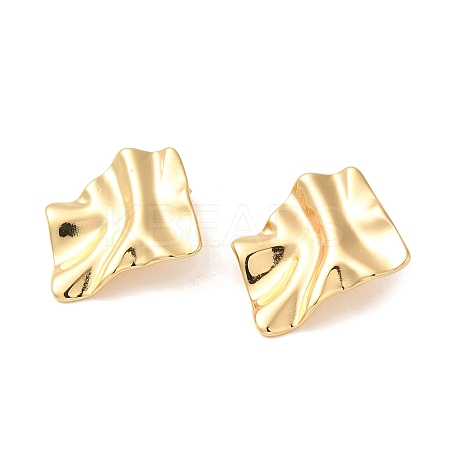 Twist Rectangle 304 Stainless Steel Stud Earrings for Women EJEW-U003-10G-1