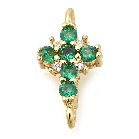 Brass Pave Cubic Zirconia Connector Charms KK-M101-03B-G01-1