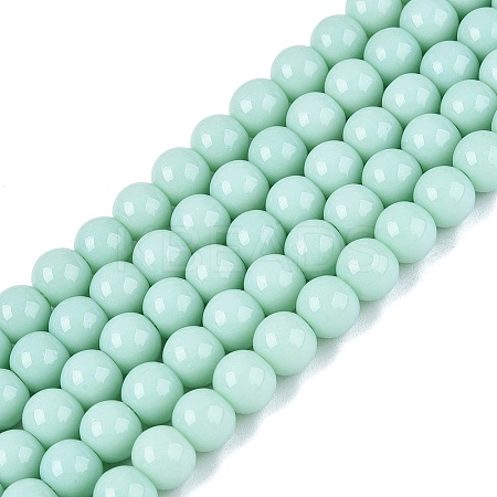 Opaque Solid Color Glass Beads Strands X-GLAA-T032-P6mm-21-1