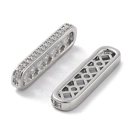 Brass Micro Pave Clear Cubic Zirconia Multi-Strands Links LS-KK-B082-16P-1