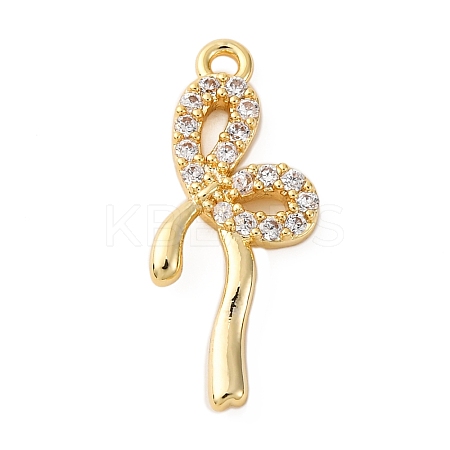 Brass Micro Pave Clear Cubic Zirconia Pendants KK-V016-17G-1