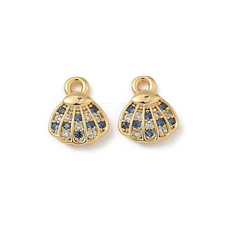 Brass Micro Pave Cubic Zirconia Charms KK-C099-01H-G-1