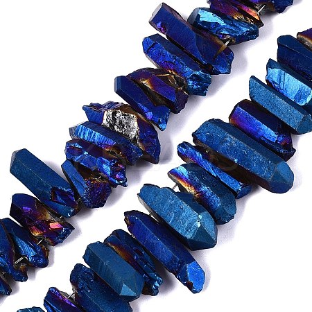 Spray Painted Electroplate Natural Quartz Crystal Points Beads Strands G-Q610-02C-1