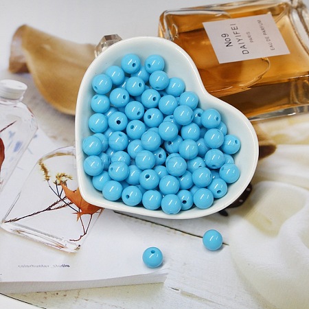 Opaque Acrylic Beads OACR-SZC0001-02C-07-1