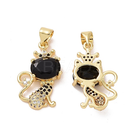 Brass Micro Pave Cubic Zirconia Pendants ZIRC-F134-20G-02-1