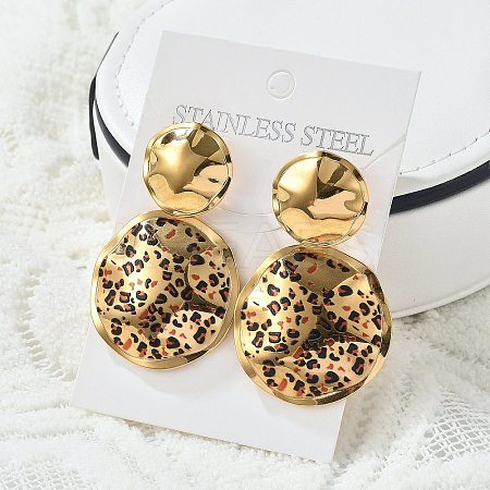 304 Stainless Steel Enamel Stud Earrings EJEW-Z084-15G-04-1