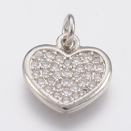 Brass Micro Pave Cubic Zirconia Pendants ZIRC-F083-003P-RS-1