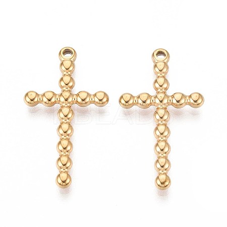 304 Stainless Steel Religion Cross Pendants STAS-T067-34G-1