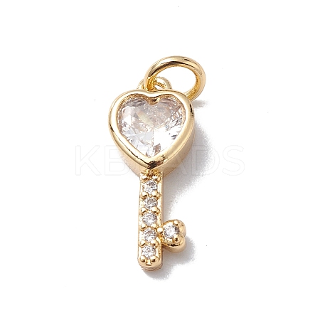 Brass Cubic Zirconia Pendants X-KK-E003-12G-1
