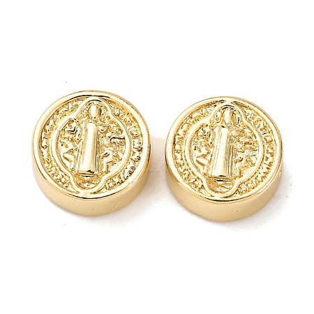 Flat Round Brass Beads KK-K408-64G-01-1