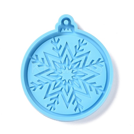 Christmas Ball with Snowflake Pendant Silicone Molds DIY-K051-20-1