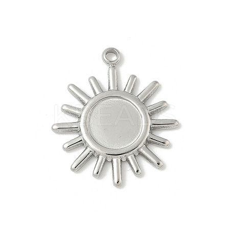 304 Stainless Steel Pendant Cabochon Settings STAS-L293-07P-1