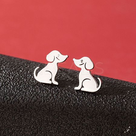 Stainless Steel Dog Stud Earrings LS-PW-WG53AF2-06-1