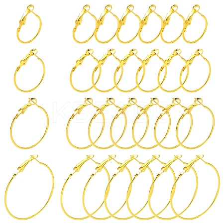 32Pcs 4 Styles Iron Huggie Hoop Earring Findings IFIN-FS0001-50-1