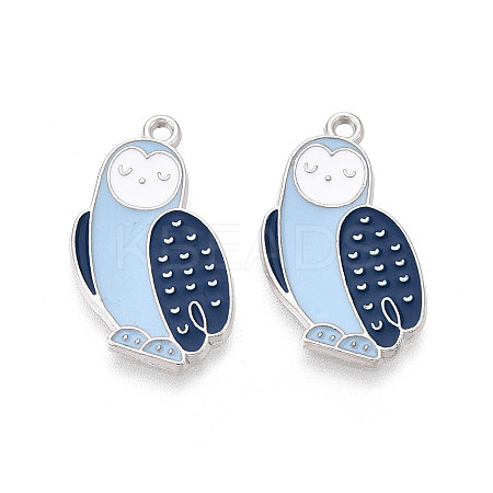 Rack Plating Alloy Enamel Bird Pendants ENAM-T024-67A-P-1