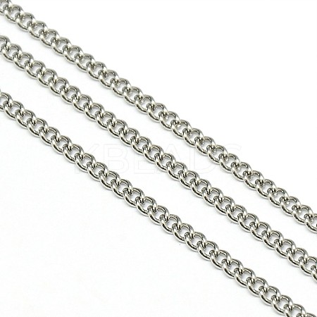 304 Stainless Steel Curb Chains STAS-M032-3mm-51P-1