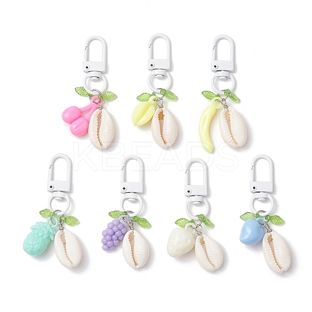 Acrylic Fruits & Shell Pendant Decorations HJEW-JM03300-S-1