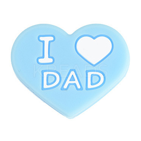Father's Day Silicone Focal Beads LS-FIND-PW0005-12B-1