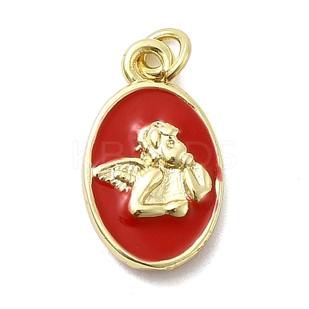 Brass Enamel Pendants KK-P338-10G-01-1